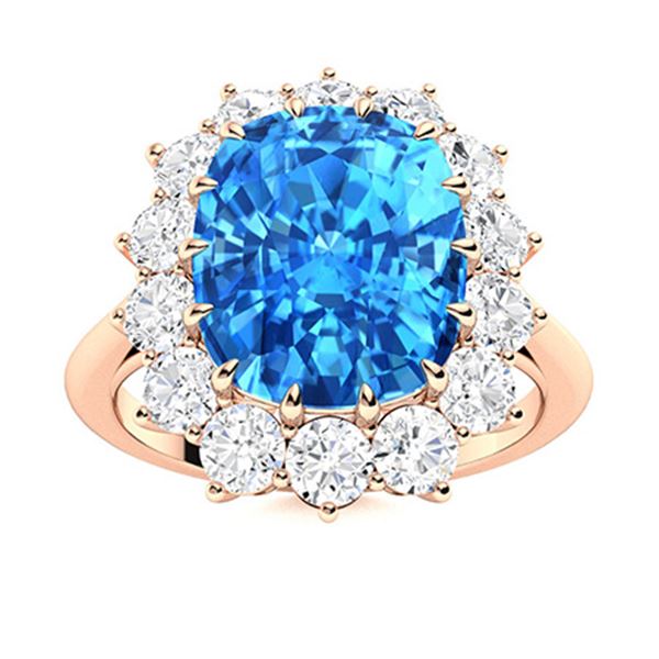 Natural 5.92 CTW Topaz & Diamond Engagement Ring 14K Rose Gold