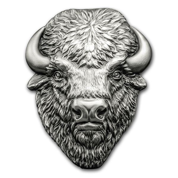 2017 Cook Islands 2 oz Silver Antique Finish American Buffalo