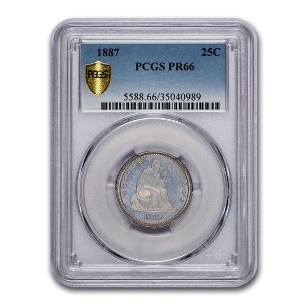 1887 Liberty Seated Quarter PR-66 PCGS