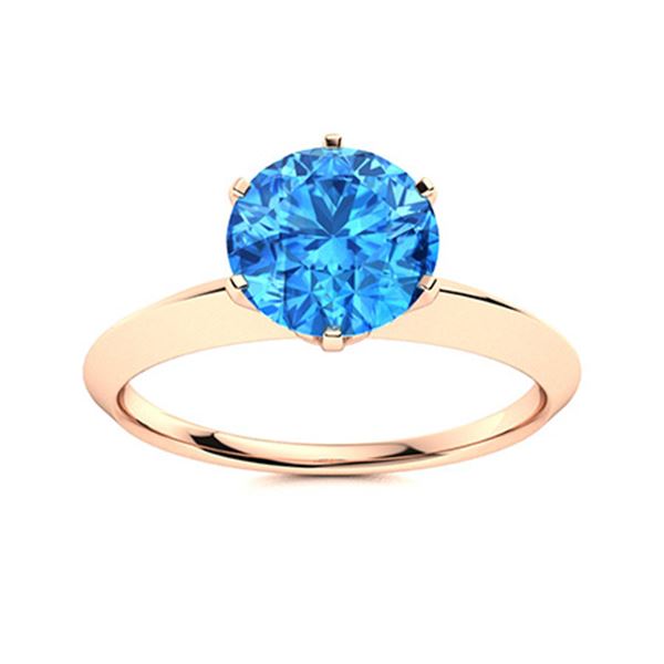 Natural 2.52 CTW Topaz Solitaire Ring 18K Rose Gold