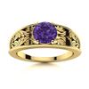 Image 1 : Natural 0.62 CTW Amethyst Solitaire Ring 18K Yellow Gold