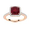 Image 1 : Natural 1.42 CTW Ruby & Diamond Engagement Ring 14K Rose Gold