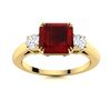 Image 1 : Natural 1.74 CTW Garnet & Diamond Engagement Ring 14K Yellow Gold