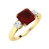 Image 2 : Natural 1.74 CTW Garnet & Diamond Engagement Ring 14K Yellow Gold