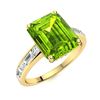 Image 2 : Natural 2.42 CTW Peridot & Diamond Engagement Ring 18K Yellow Gold