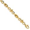 Image 1 : 14k Yellow Gold Polished Fancy Knob Link Bracelet - 7.5 in.