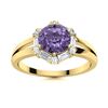 Image 1 : Natural 1.36 CTW Iolite & Diamond Engagement Ring 18K Yellow Gold