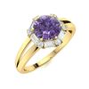 Image 2 : Natural 1.36 CTW Iolite & Diamond Engagement Ring 18K Yellow Gold