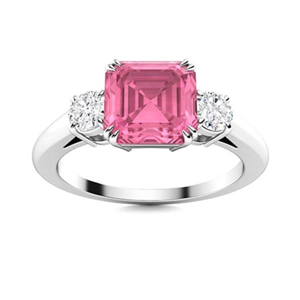 Natural 1.69 CTW Tourmaline & Diamond Engagement Ring 14K White Gold