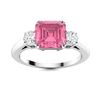 Image 1 : Natural 1.69 CTW Tourmaline & Diamond Engagement Ring 14K White Gold
