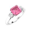 Image 2 : Natural 1.69 CTW Tourmaline & Diamond Engagement Ring 14K White Gold