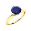 Image 2 : Natural 1.32 CTW Sapphire Solitaire Ring 18K Yellow Gold