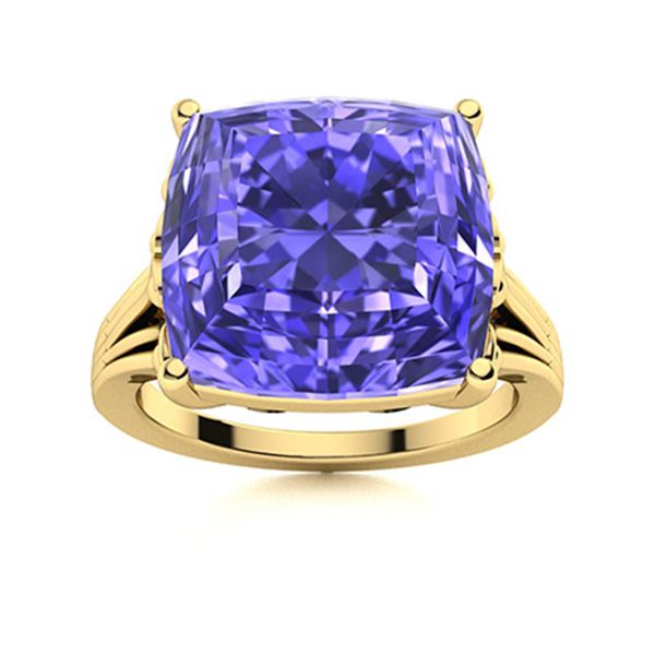 Natural 4.95 CTW Tanzanite Solitaire Ring 18K Yellow Gold