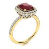 Image 2 : Natural 3.34 CTW Ruby & Diamond Engagement Ring 14K Yellow Gold