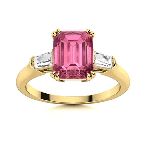 Natural 4.19 CTW Tourmaline & Diamond Engagement Ring 18K Yellow Gold