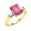 Image 2 : Natural 4.19 CTW Tourmaline & Diamond Engagement Ring 18K Yellow Gold