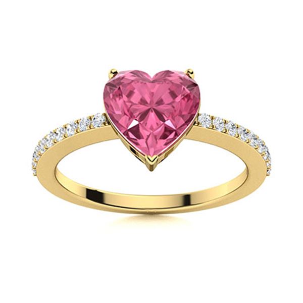 Natural 0.66 CTW Tourmaline & Diamond Engagement Ring 14K Yellow Gold