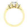Image 1 : Natural 1.72 CTW 3-Stone Cushion Cut & Half moons Diamond Ring 18KT Yellow Gold