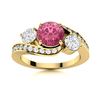 Image 1 : Natural 1.41 CTW Tourmaline & Diamond Engagement Ring 14K Yellow Gold