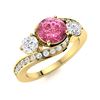 Image 2 : Natural 1.41 CTW Tourmaline & Diamond Engagement Ring 14K Yellow Gold