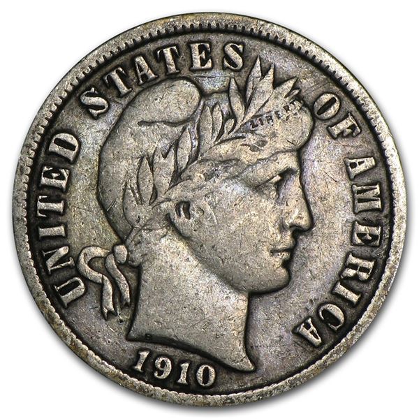 1910-S Barber Dime VF