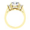 Image 4 : Natural 5.02 CTW 3-stone Cushion Cut & Half Moons Diamond Ring 18KT Yellow Gold