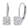 Image 1 : Natural 0.72 CTW Lever Back Round Cut Diamond Earrings 18KT White Gold