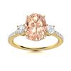 Image 1 : Natural 4.63 CTW Morganite & Diamond Engagement Ring 18K Yellow Gold