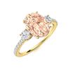 Image 2 : Natural 4.63 CTW Morganite & Diamond Engagement Ring 18K Yellow Gold