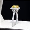 Image 3 : Natural 2.72 CTW Canary Yellow Cushion Cut Halo Diamond Engagement Ring 18KT Two-tone