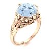 Image 2 : Natural 2.57 CTW Aquamarine Solitaire Ring 18K Rose Gold