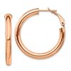 Image 1 : 14k Rose Gold Polished Round Hoop Earrings - 4x25 mm