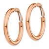 Image 2 : 14k Rose Gold Polished Round Hoop Earrings - 4x25 mm