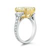 Image 3 : Natural 6.22 CTW Canary Yellow Rectangle Radiant Cut Diamond Engagement Ring 14KT Two-tone