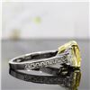 Image 4 : Natural 6.22 CTW Canary Yellow Rectangle Radiant Cut Diamond Engagement Ring 14KT Two-tone