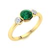 Image 2 : Natural 0.82 CTW Emerald & Diamond Engagement Ring 18K Yellow Gold