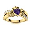 Image 1 : Natural 0.91 CTW Amethyst & Diamond Engagement Ring 14K Yellow Gold