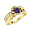 Image 2 : Natural 0.91 CTW Amethyst & Diamond Engagement Ring 14K Yellow Gold