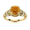 Image 1 : Natural 1.05 CTW Citrine & Diamond Engagement Ring 14K Yellow Gold