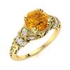 Image 2 : Natural 1.05 CTW Citrine & Diamond Engagement Ring 14K Yellow Gold