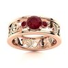 Image 1 : Natural 0.65 CTW Ruby & Diamond Engagement Ring 18K Rose Gold