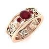 Image 2 : Natural 0.65 CTW Ruby & Diamond Engagement Ring 18K Rose Gold