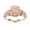 Image 1 : Natural 1.56 CTW Morganite & Diamond Engagement Ring 18K Rose Gold