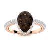 Image 1 : Natural 2.74 CTW Smoky Quartz & Diamond Engagement Ring 18K Rose Gold