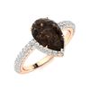 Image 2 : Natural 2.74 CTW Smoky Quartz & Diamond Engagement Ring 18K Rose Gold