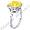 Image 3 : Natural 6.04 CTW Canary Yellow Radiant Cut Diamond Ring 14KT Two-tone