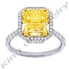 Image 4 : Natural 6.04 CTW Canary Yellow Radiant Cut Diamond Ring 14KT Two-tone