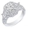Image 1 : Natural 3.32 CTW Rectangle Radiant Cut Diamond Engagement Ring 14KT White Gold