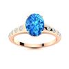 Image 1 : Natural 1.20 CTW Topaz & Diamond Engagement Ring 18K Rose Gold