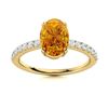Image 1 : Natural 3.47 CTW Citrine & Diamond Engagement Ring 18K Yellow Gold